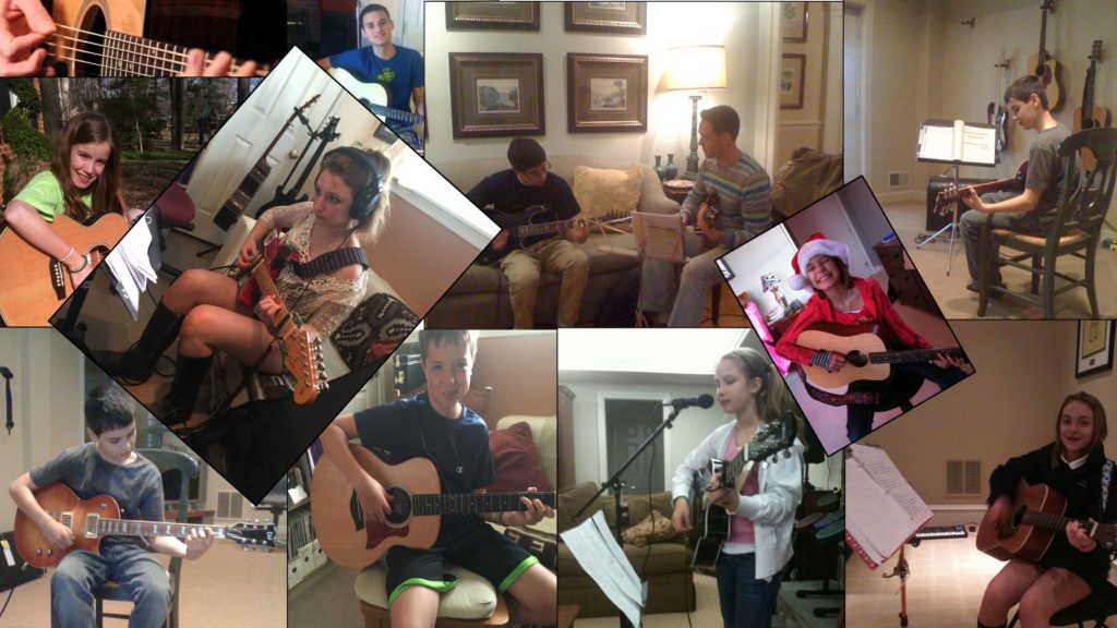 pre-teen and teen guitar students at potomac falls music